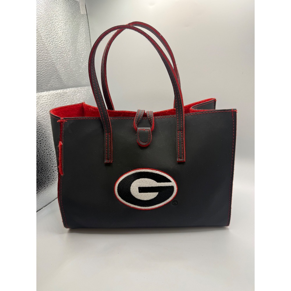 Alan Stuart Tote Bag Women Small Black Good Georgia Bulldogs Embroidered Logo